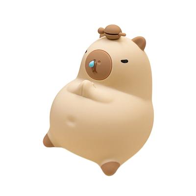Cartooon Snotty Capybara Silicones Touch Lamp Colorful Dimmable Night Light for Kids Bedroom Desk Decors Accessories