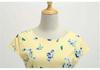 2024 Trendy Retro Round Neck Summer Dress with Short Sleeves and Flowy Print