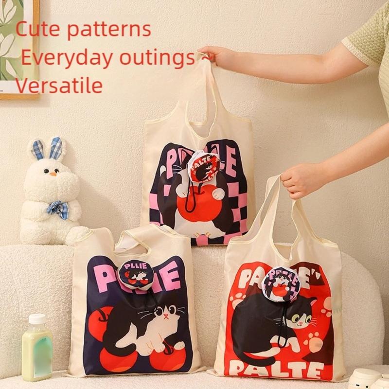 Portable Cartoon Storage Bag Foldable Travel Organizers For Underwear Accessories Multipurpose Polyester Shopping Toted
