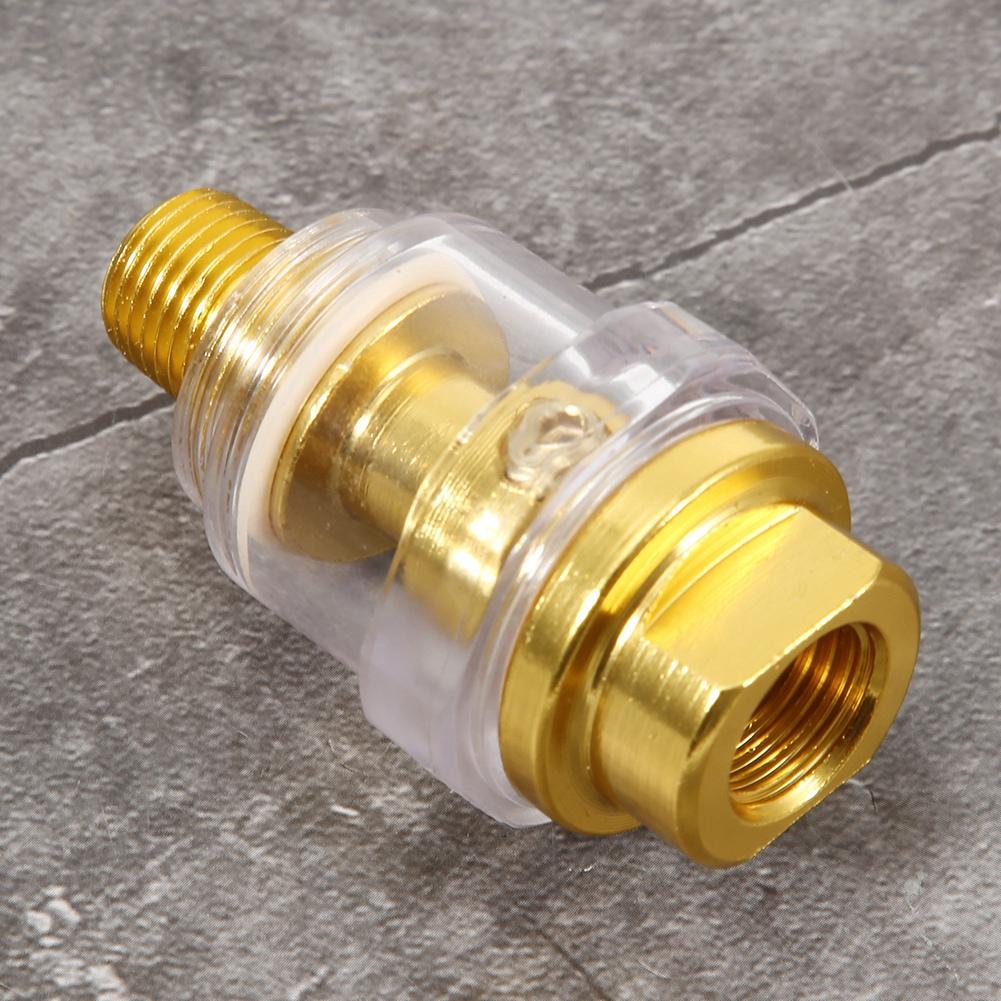 1/4inNPT   in Line Oiler Lubricator, Gold Color Copper,  , Smoother  ,  Resistant, Tool Accessory for Pneumatic Tools