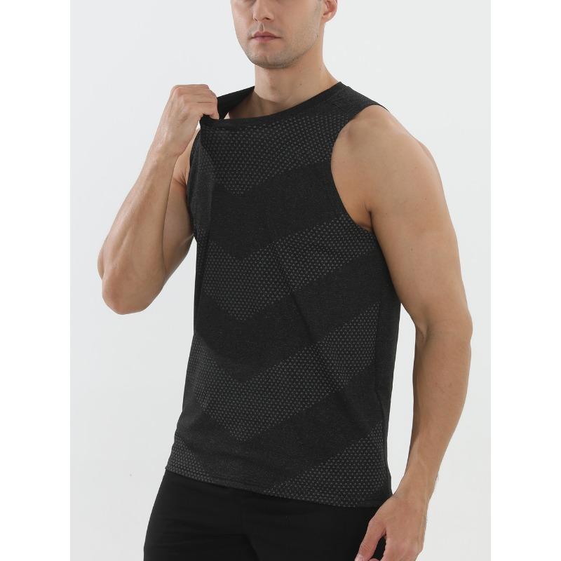 

Men Breathable Mesh Tank Top Crew Neck Sleeveless Slim Fit Casual And Gym Wear S чорний