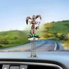 Sway Animal Decoration 2D Acrylic Monkey Decoration with Spring Cartoon Rabbit Car Dashboard Ornament for Home Office Desk Decor