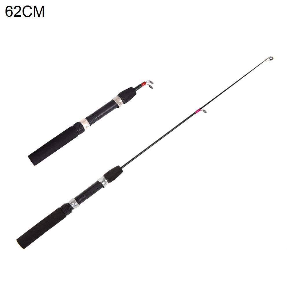 51/60/80/100CM Winter Shrimp Ice Fishing Rod Portable Winter Fishing Rod Carbon Fiber River Shrimp Carp Fishing Pole Rod Tackle