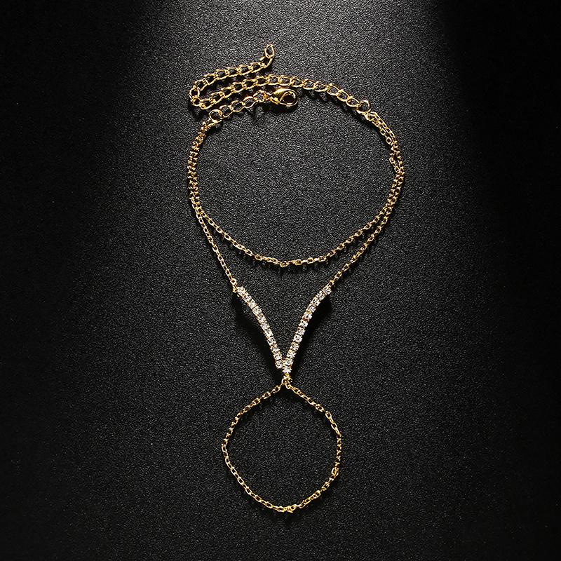 

Retro Simple Mittens Finger Bracelet Jewelry For Women Boho V Shape Bracelet Hand Accessories Gift Jewelry золотий