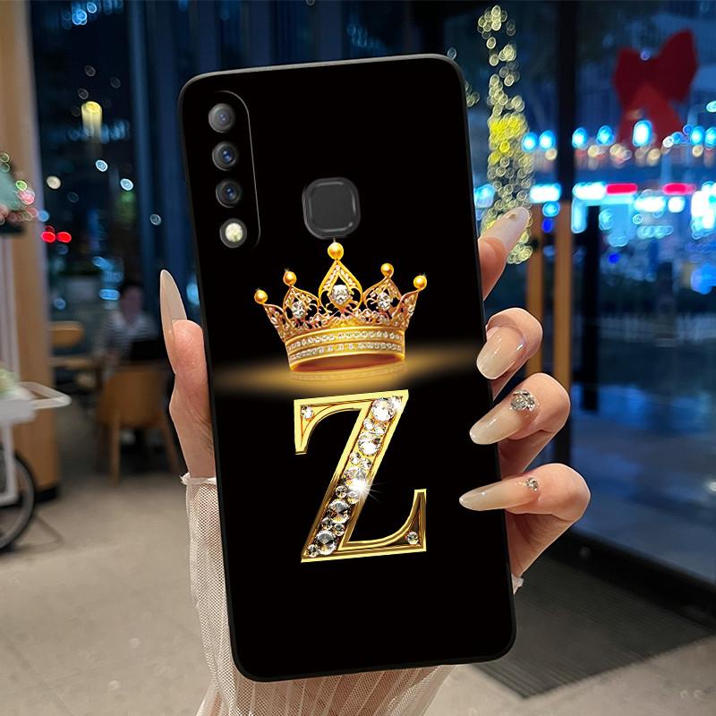 Beautiful A To Z Letter Crown Casing For Infinix S4 Smart3 Plus X626 X267 Case Black Soft Silicone Shockproof Shell