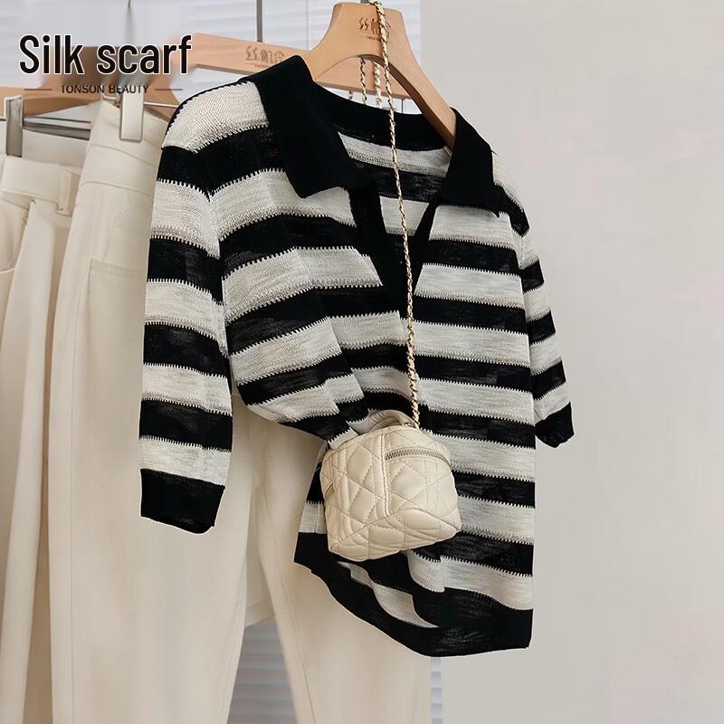 

Women s Color-block Stripe Pullover Shirt One Size