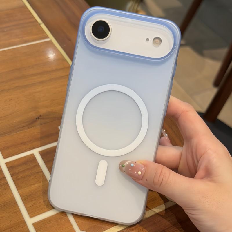

Luxury Gradient Color Matte Clear Ultra Thin For Magsafe Case for iPhone 17 Air 16 15 14 Plus Pro Max Hard Magnetic Cover iPhone17 синий