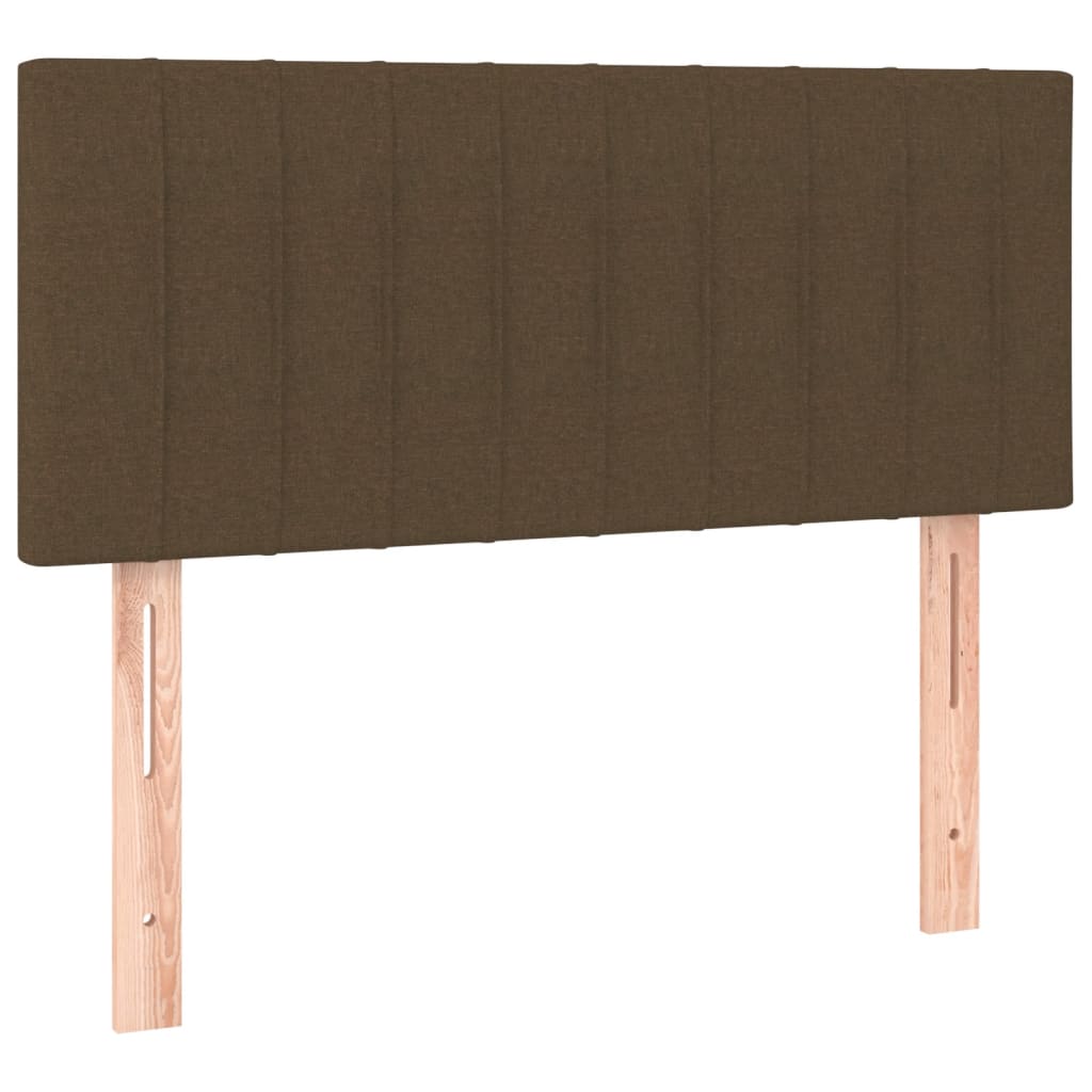 Box Spring Bed with Mattress Dark Brown 90 x 190 cm Fabric