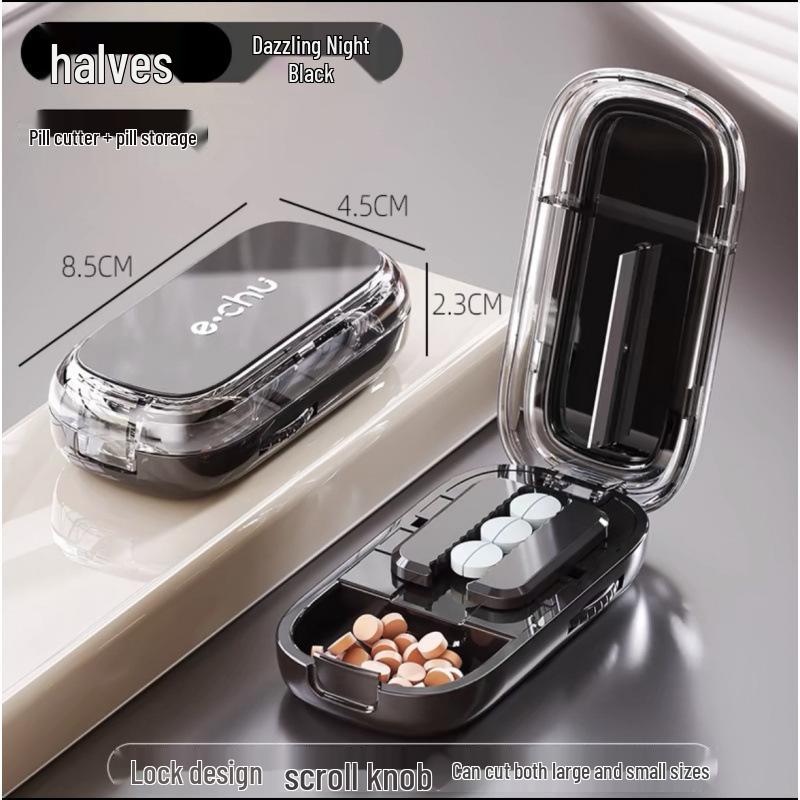 Резак и разделитель таблеток: Портативный, точный разделитель таблеток на половинки и четвертинки с дозатором для таблеток