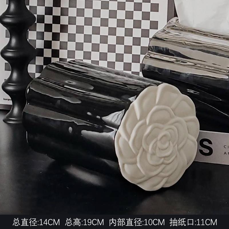 Camellia Tissue Box Creative Ceramic Tissue Storage Box Jewelry Tray Kitchen Wet Towel Dispenser Home Decoration Accessories