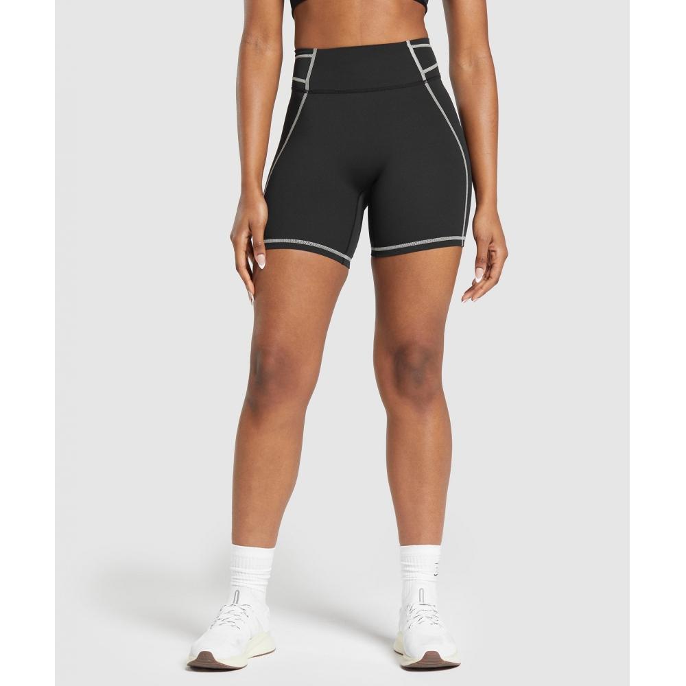 

GYMSHARK Шорты Stitch Feature, черные B7A4H BB2J XXS