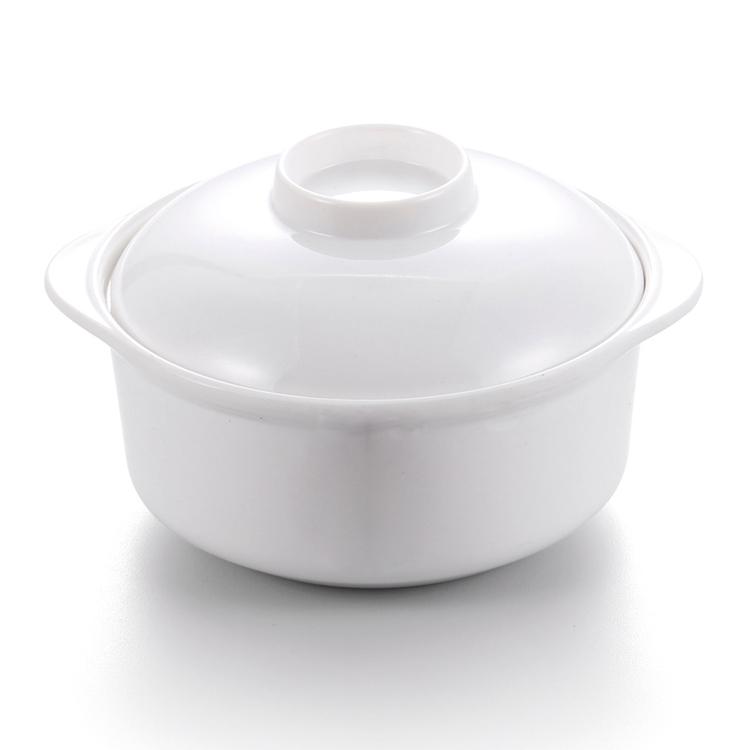 White A8 Melamine Rice Soup Bowl With Lid Soup Bowls 14*12.3*5.5cm