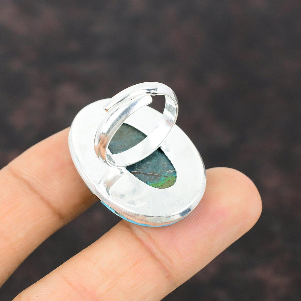 Tibetansk Turkis Ring Edelstenssmykker 925 Sterlingsølv Ring Justerbar Ring Tibetanske Smykker Håndlaget Ring Gave Til Kvinner Designerring