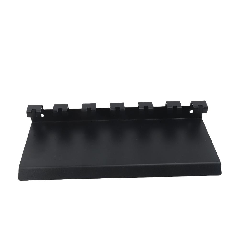 Gym Floating Shelf Black Space Saving Metal Multi Purpose Wall Mounted Storage Organizer with Hooks for Fitness