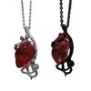 Collana Pendente Cuore Rosso Spina Rosa Fiore di Vite Resina Irregolare Personalità Gotica per Donne Halloween Gioielli Che Non Sbiadiscono