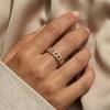 Y2K Luxury Zircon Chain Link Open Rings for Women Trend Dainty Gold Color Adjustable Couple Ring Accessories Party Jewelry Gift