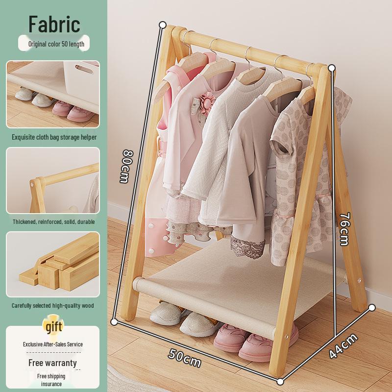 Compact Kids' Floor Clothes Rack: Foldable, Short, and Perfect for Bedrooms & Drying.