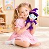 Plush Soft Stuffed Doll Witch Character with Hat and Bow Tie Halloween Plush Toy Gift for Kids and Collectors