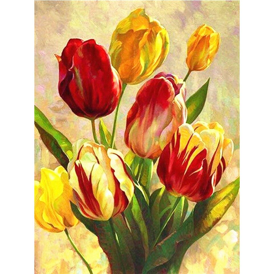 5D Diamond Painting Beautiful Flower Rhinestone Picture Kit Full Diamond Embroidery Mosaic Gift DIY Home Decoration