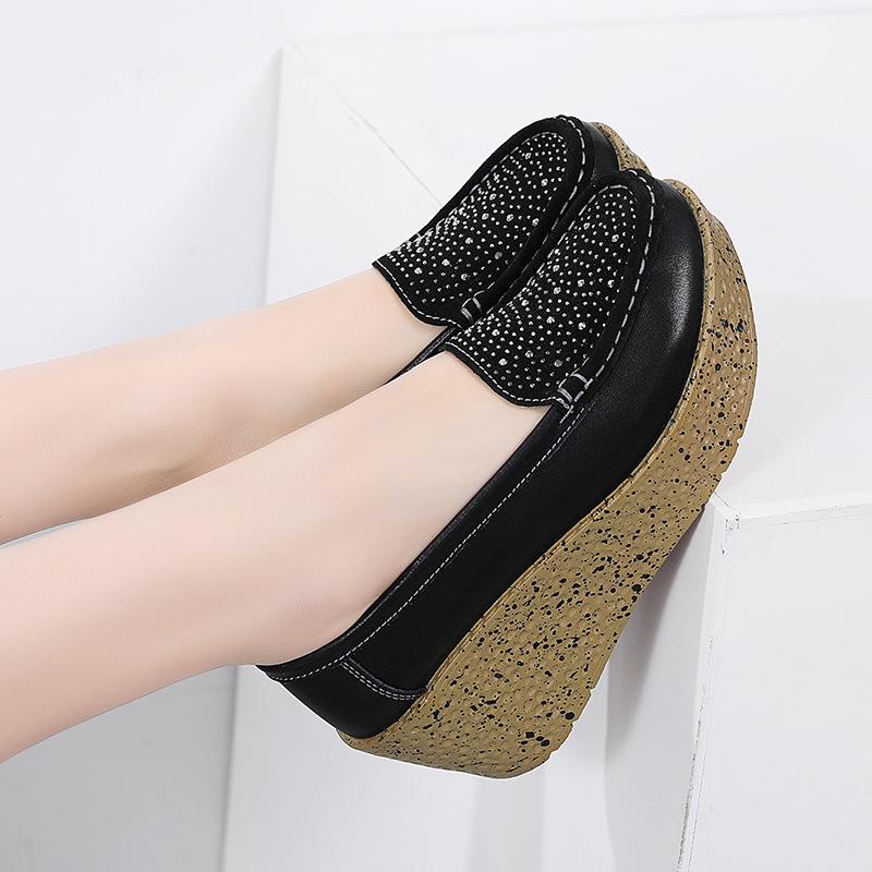 Thick Soled Women's Shoes Fashionable Sequin  Summer New Trend Anti Slip Comfortable Shoes Outdoor Casual Shoes Heels