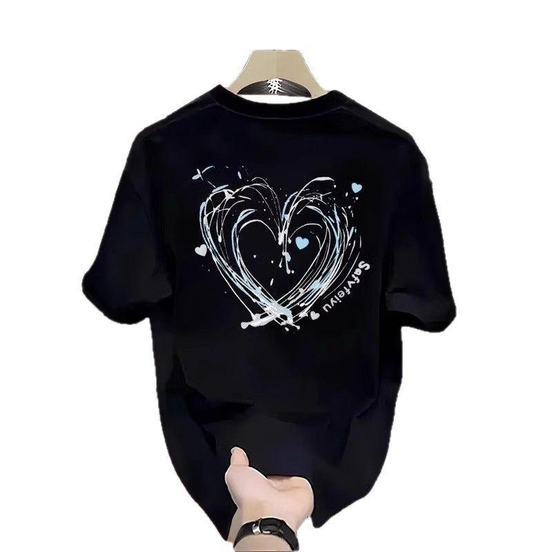 Trendy Brand Short-Sleeved Pure Cotton Men'S Printed T-Shirt Trendy Men'S And Women'S Versatile Round Neck T-Shirt Men'S