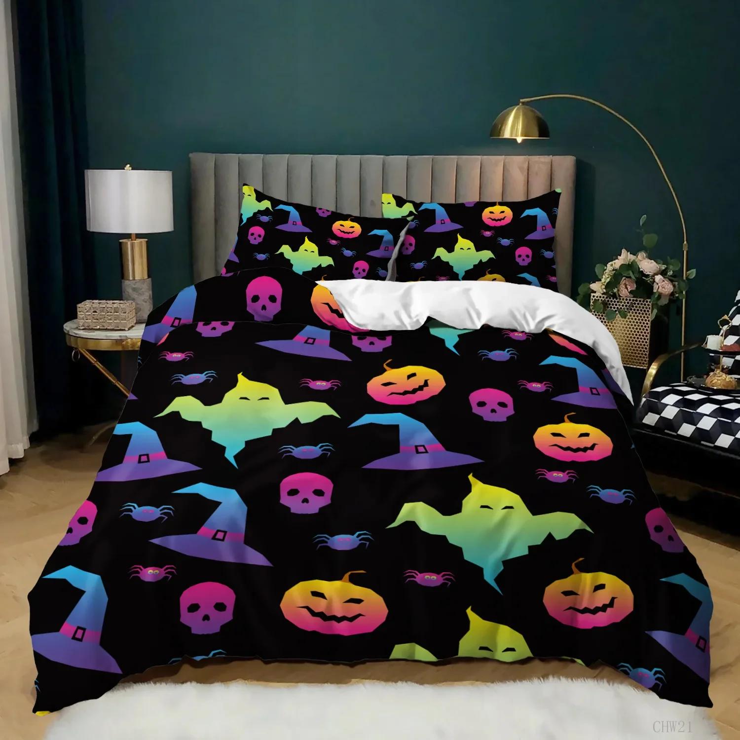 

Halowen Soft Duvet Cover Quen King Carton Pumpkin Warm Comforter Cover Lantern Beding Set MicrofiberGhost Comfortable Quilt Cover for Young Boys Young 120*200cm Single