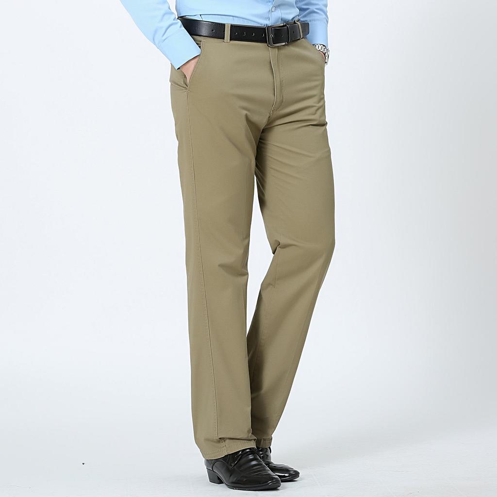 Pánské letní tenký ležérní oblek kalhoty podzimní silná bavlna klasické obchodní móda strečové kalhoty pánské oblečení