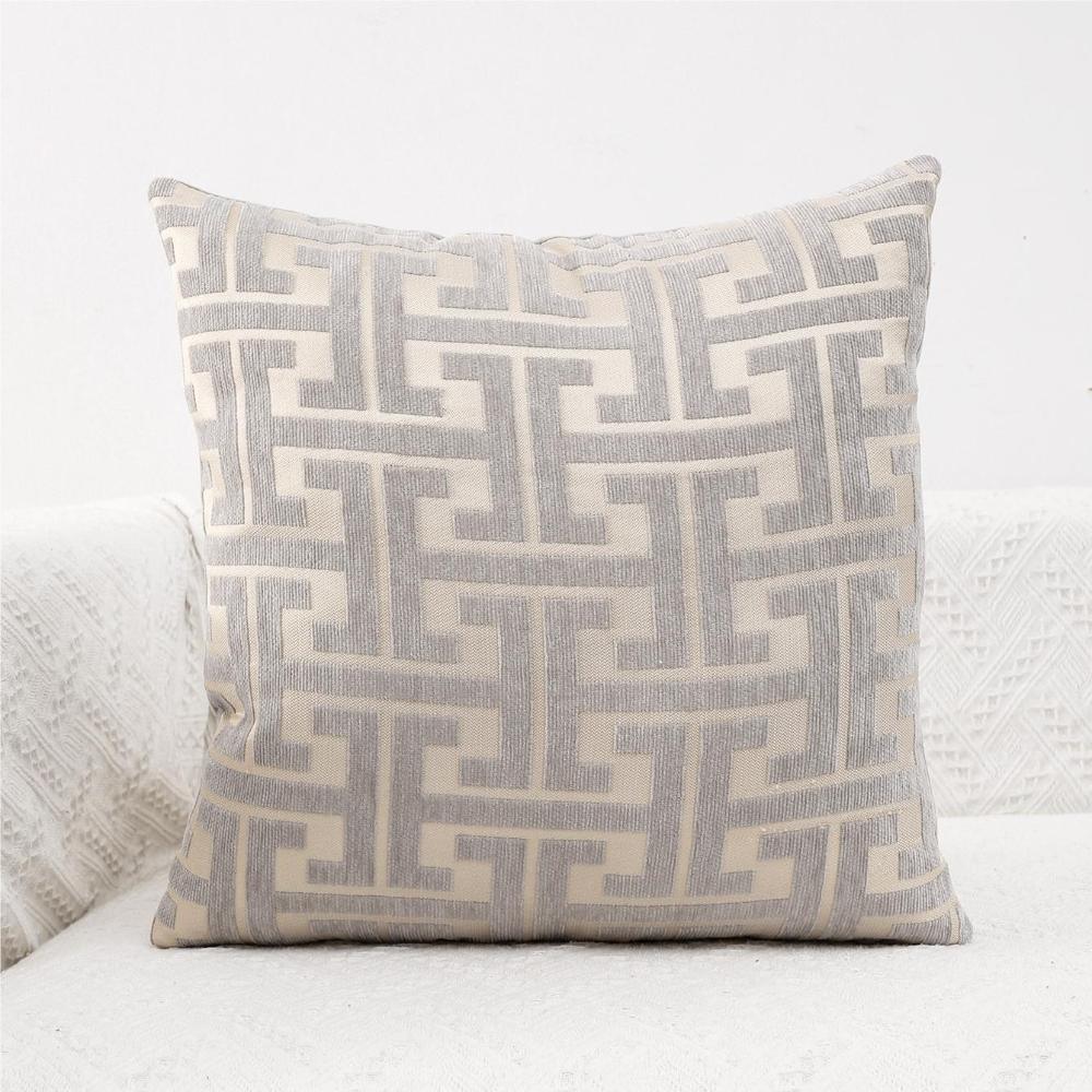 100%Polyester Jacquard Pillowcase Geometric Patterned Sofa Lumbar Pillow Covers For Spring, Summer, Autumn, And Winter Seasons