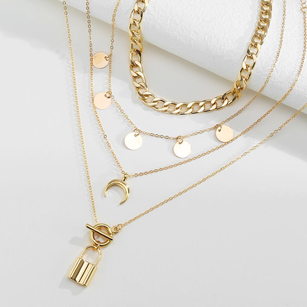2022 Fashion New Luxury Bracelet Moon Lock Ot Pendant Hollow Out Student Cute Jewelry Couple Sweater Chain