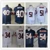 Chicago Bears Vintage NFL Fotbalový Dres Pánský Bavlněný Sportovní Tričko Retro Vyšívané Týmové Oblečení