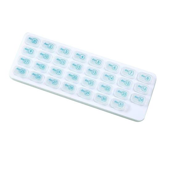 

Monthly Pill Organizer with Removable Pocket-Sized Storage Box Snap Lid Storage Case for Daily Travel белый