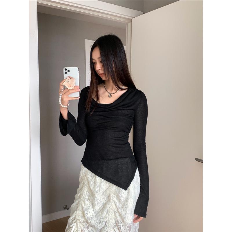 

Dorothy Korea Off-Shoulder Bell Sleeve Spring T-Shirt S чёрный