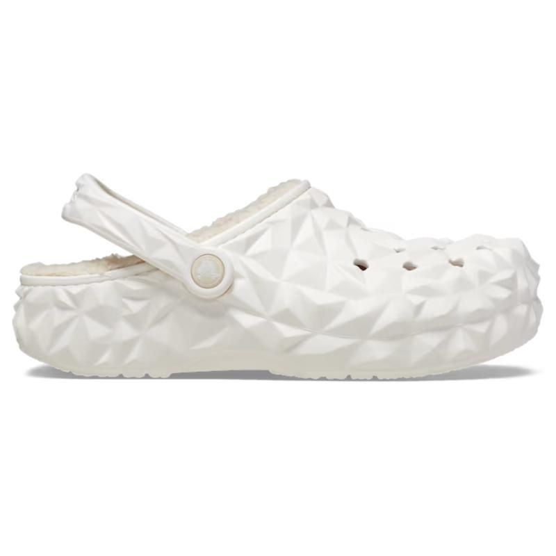 Crocs Unisex Classic Lined Geometric Clog White Warm Comfort Slip On 210069-100