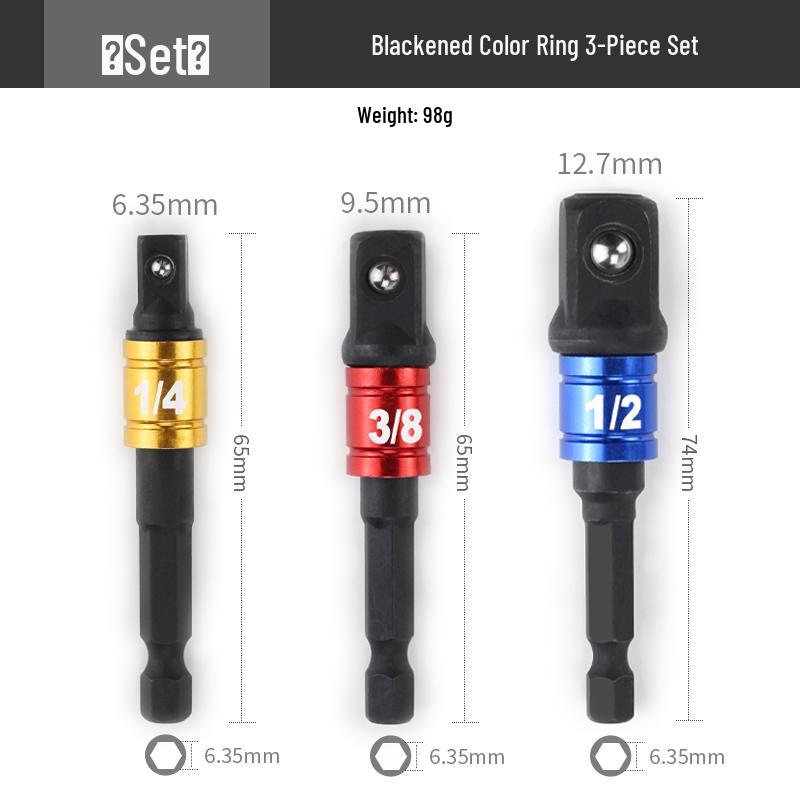 Electric Wrench Head Socket Adapter: Hex Shank to Square Drive Extension