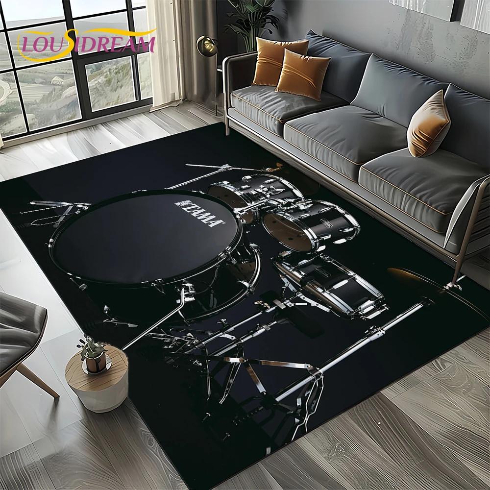 Music Instruments TAMA Drum Kit Drum Set Carpet Rug for Living Room Bedroom Home Sofa Decoration,Kid Area Rug Non-slip Floor Mat