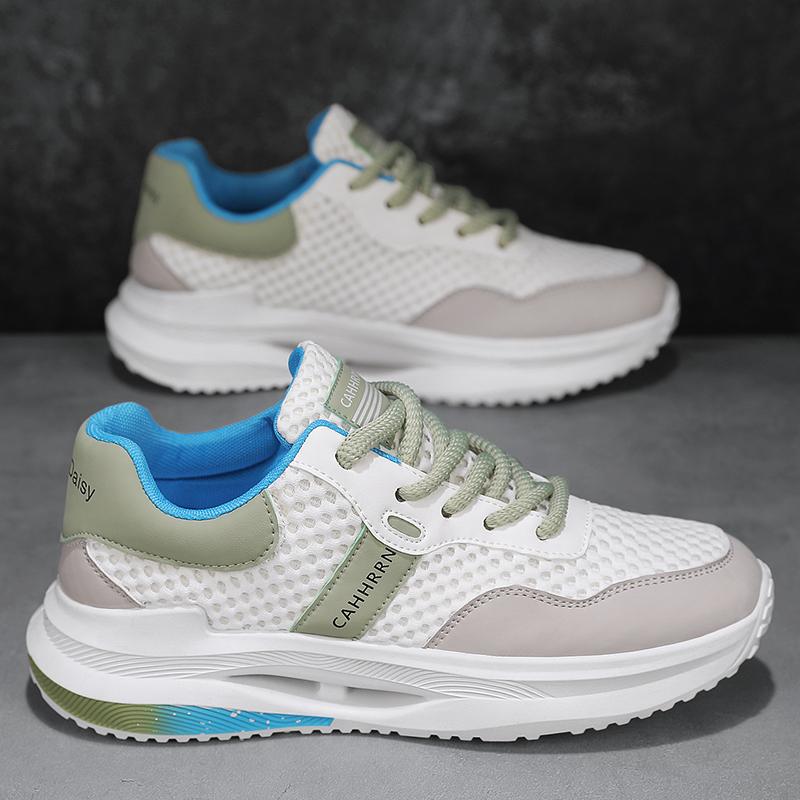 Fashion Breathable Mesh Men's Sports Shoes Korean Version Youth Casual Shoes Versatile Running Flats Comfortable Insoles Board Shoes