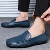 Men Casual Shoes Luxury Brand Summer Genuine Leather Mens Loafers Moccasins Hollow Out Breathable Slip On Driving Shoes
