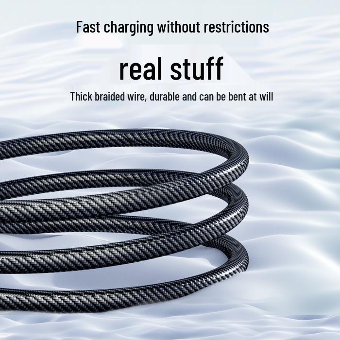 Ice Transparent 120W Fast Charging Braided Cable for Apple & Huawei
