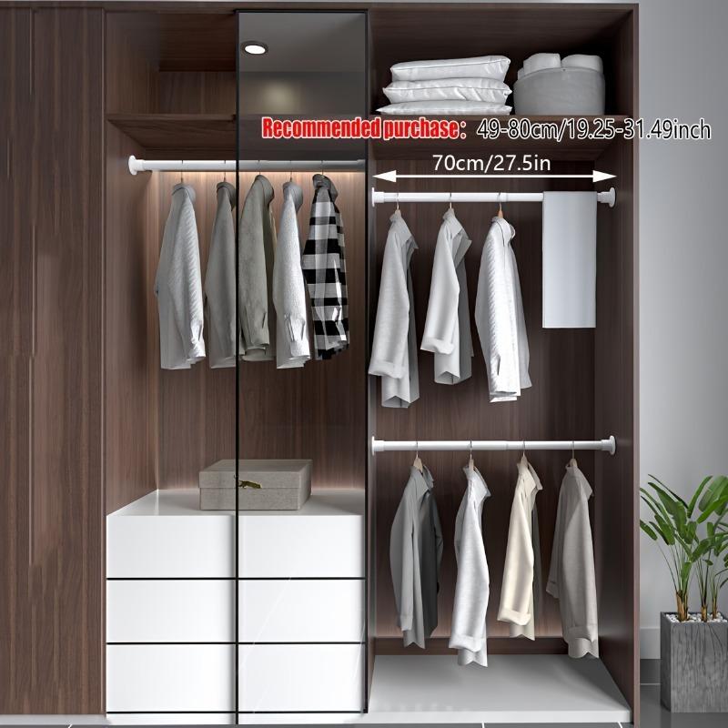 Adjustable Tension Curtain Rod - No‑Drill Extendable Spring Rod for Bathroom, Closet, Window & Doorway
