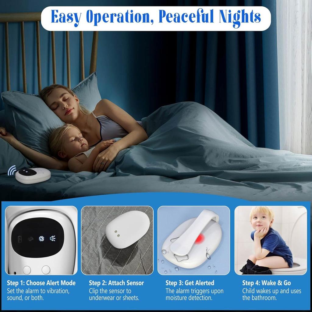 Bed Wetting Alarm for Girls Kids Boys Potty Training Alarm with Improved Sensor
