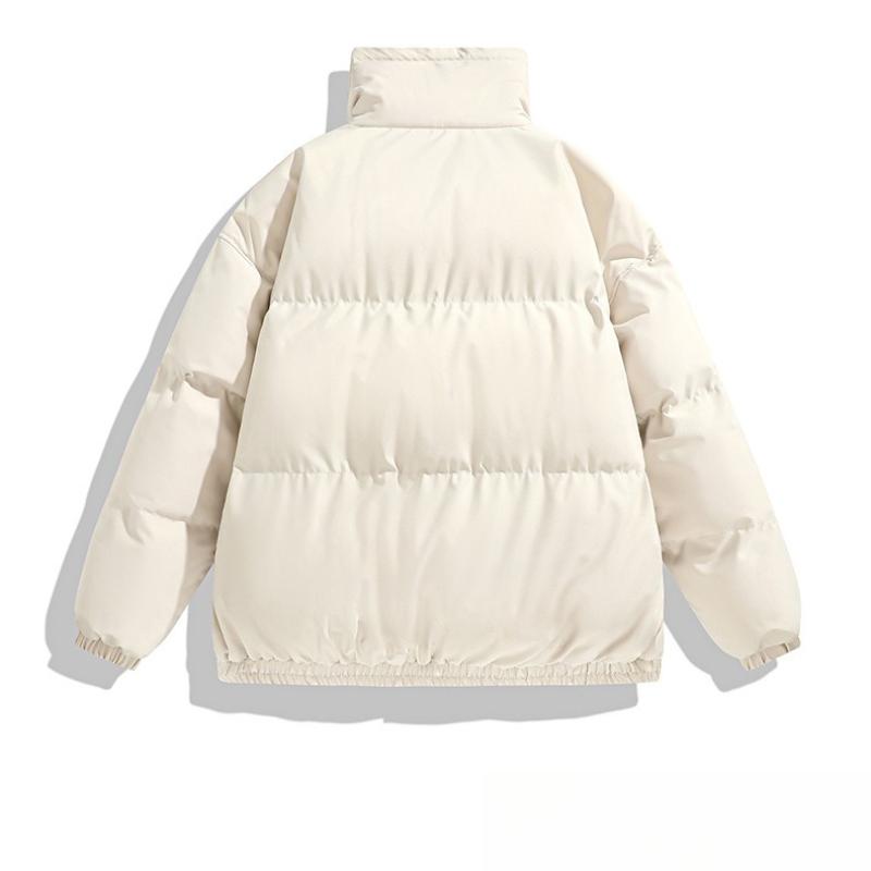 Large Size Stand-up Collar Cotton Clothing Men and Women Paragraph Winter Down Cotton Jacket Loose Thickened Cotton Jacket Couples Coat Thickened Warm