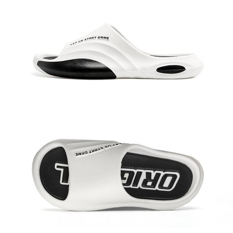 Fashion Men's Slippers PVC Soft Sole Non-slip Slides Casual Outdoor Beach Flip Flops Home Bathroom Couples Slippers New Sandal