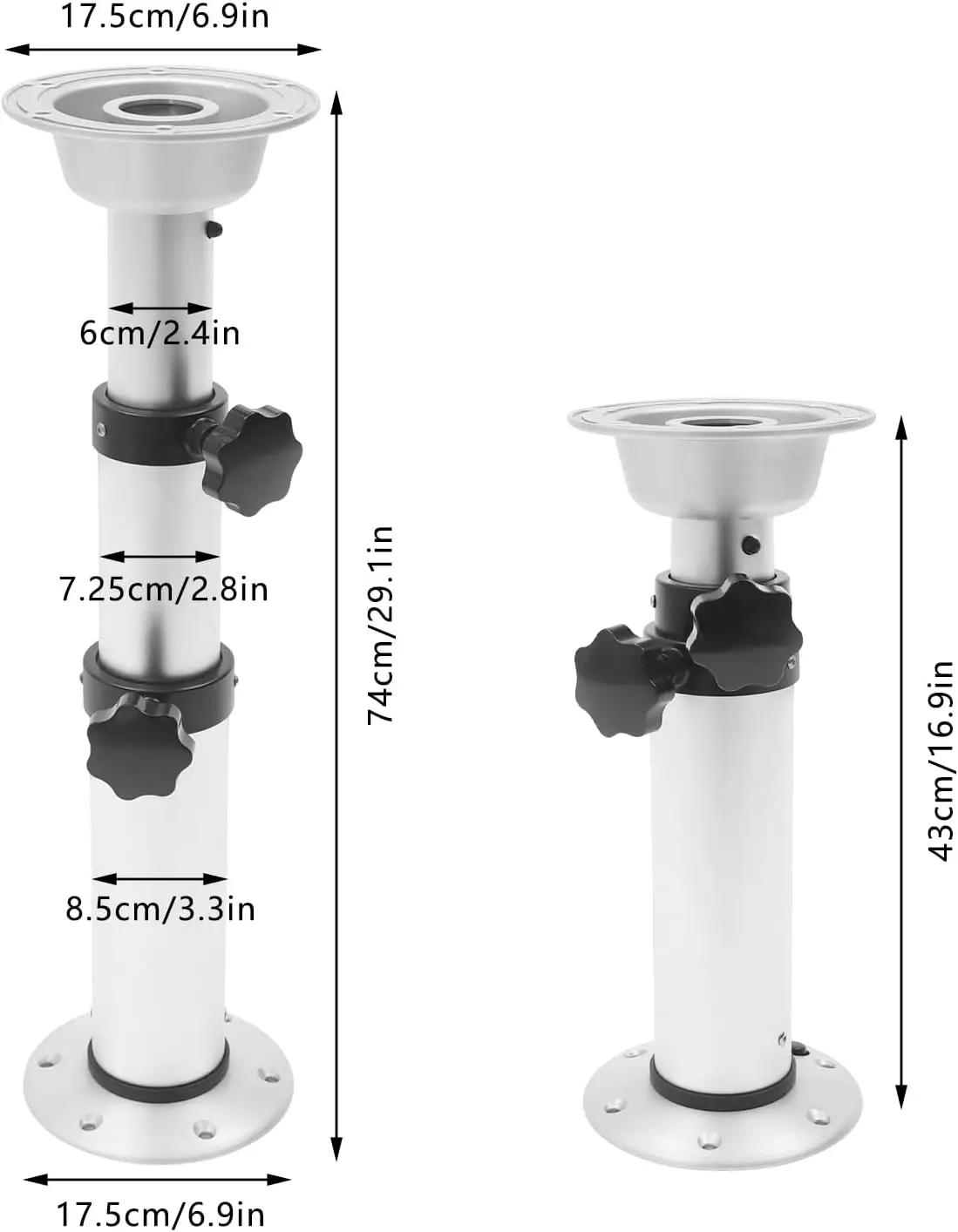 

Основание стола-тумбы, Регулируемые ножки стола 16,9-29,1 дюйма, Подставка-тумба для стола для каравана, морской лодки, яхты(Серебряный) серебряный