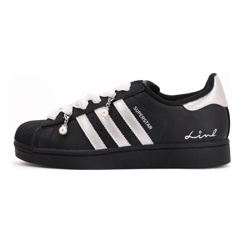 Adidas Originals SUPERSTAR Coverage Low top Skateboard Shoes Unisex Black Silver EG4959(Team59-SBOX)