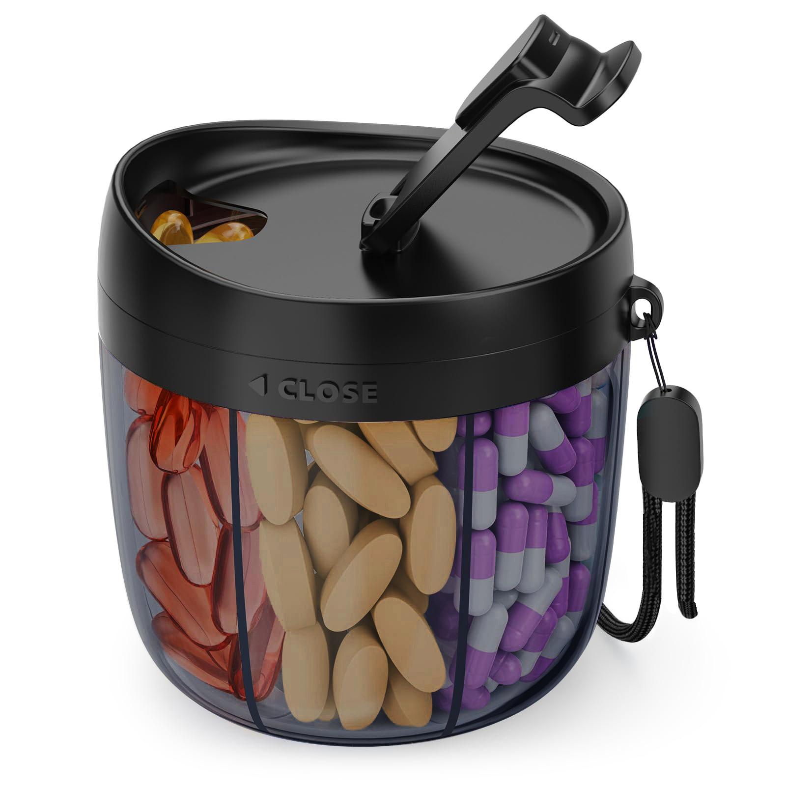 

Симпатичный диспенсер с 7 большими отделениями, портативный органайзер для бутылок с широким отверстием для удобства использования, органайзер для путешествий, не допускающий смешивания, не содержит бисфенол-А One Size