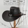 Men's and Women's French PU Leather Cowboy Hats, Unique Metal Scorpion Braided Rope Belt Accessories, Suitable for Competitive Activities