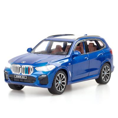 1:Modelo de coche de aleación X5 a escala 24, con sonido y luz de simulación, vehículos de juguete y vehículos de juguete, colección de coches SUV para niños, regalo de decoración