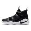 Nike Zoom Soldier 11 Round Toe Flat Sole Non-Slip Shock Absorption High Top Kids Basketball Shoes Kids Basketball Shoes Black White AJ6985-002
