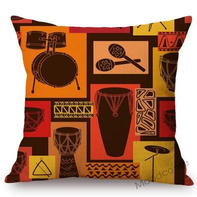 Geometric Africa Ethnic Design Pattern African Mask Traditional Wild Animals Design Sofa Pillow Case Cotton Linen Cushion Cover