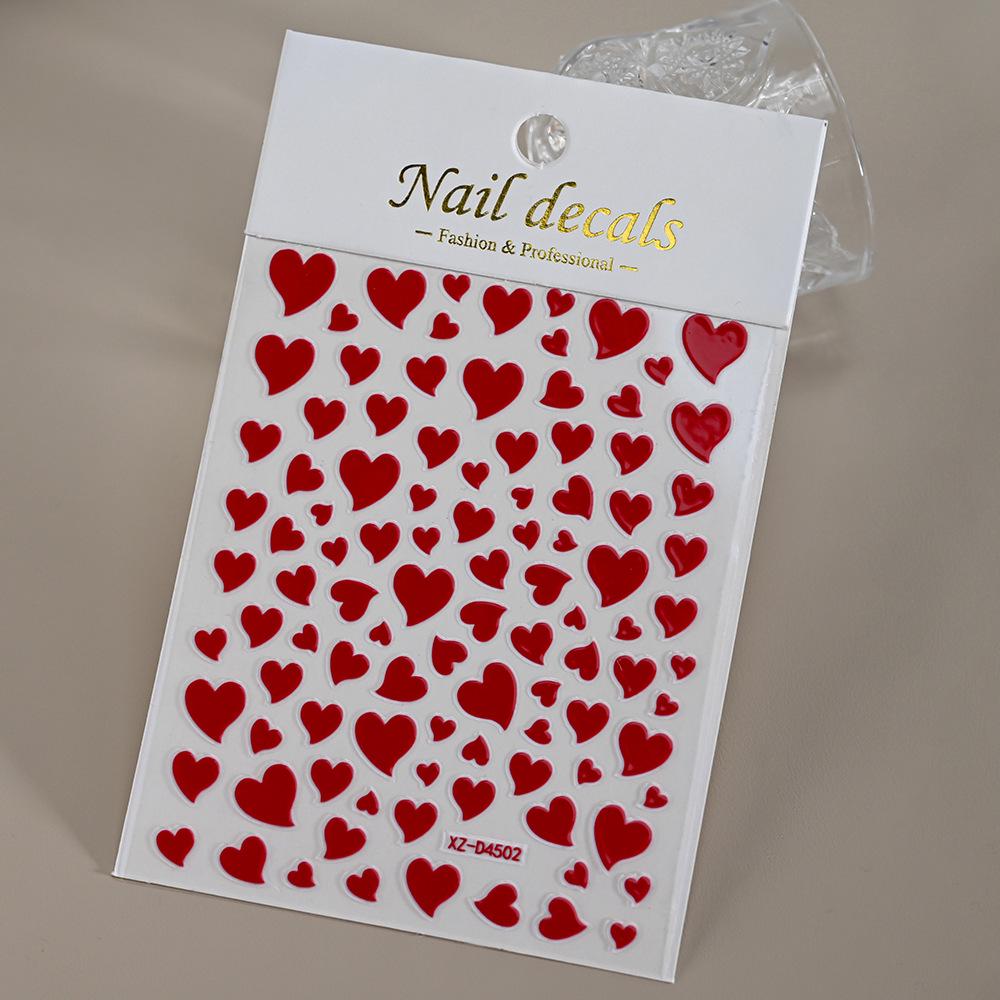 

Valentine s Day Love Nail Stickers - Self-Adhesive Red Heart Design